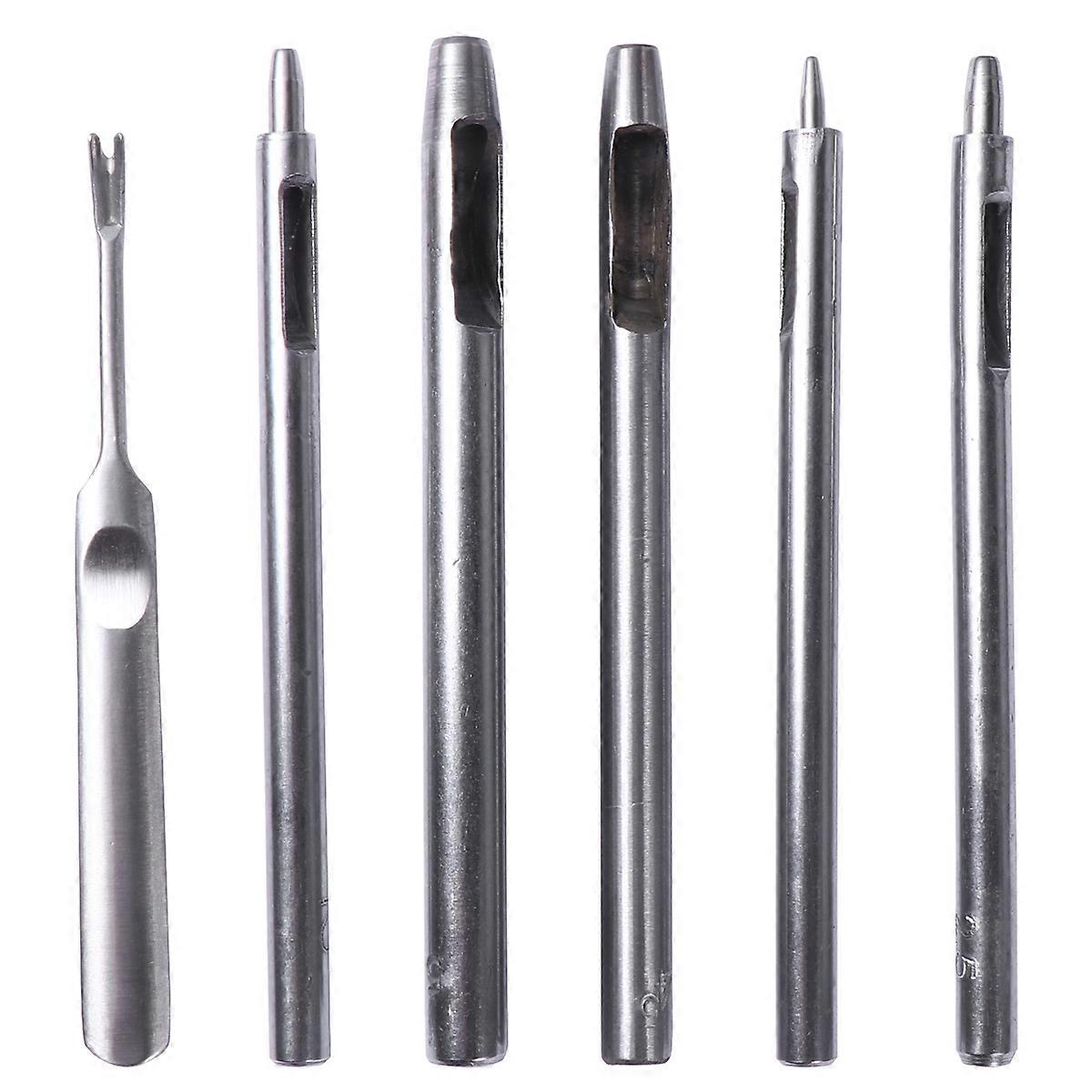 Belt Hole Punch Set 12pcs Steel DIY Tool for Home Shop Use with 0.55MM Hole Diameter Silver