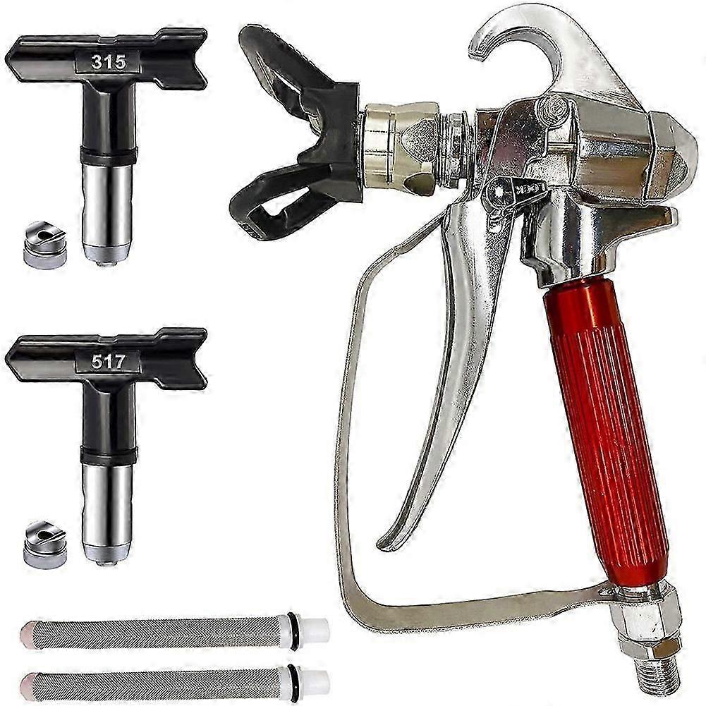 Airless Paint Sprayer with 2Pcs Paint Spray Tip (315,517) and Nozzle Guard + 2Pcs Airless Spray Filter for Pump Sprayer