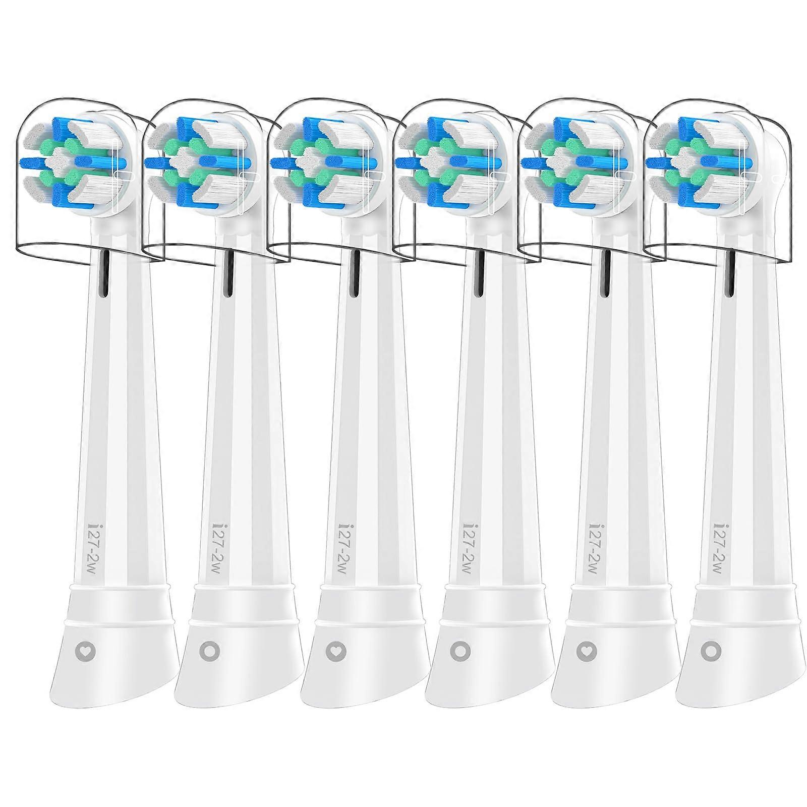 6 Pack White Replacement Heads Compatible With Oral B iO Toothbrush For iO 2/3/4/5/6/7/8/9/10 Series, Medium Softness