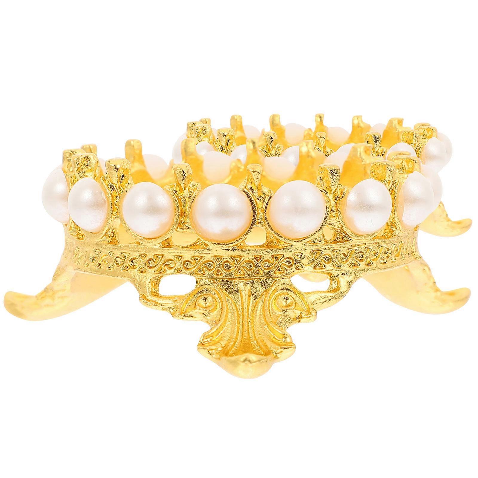 Crown Shaped Crystal Ball Stand Alloy Base for Displaying Spheres Decorative Pedestal for Home Office Bedroom