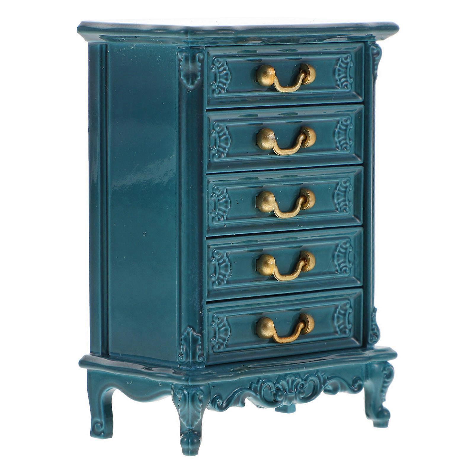 Blue Mini Cabinet for Decoration Made of Durable Plastic Ideal for Kids and Mini Landscaping