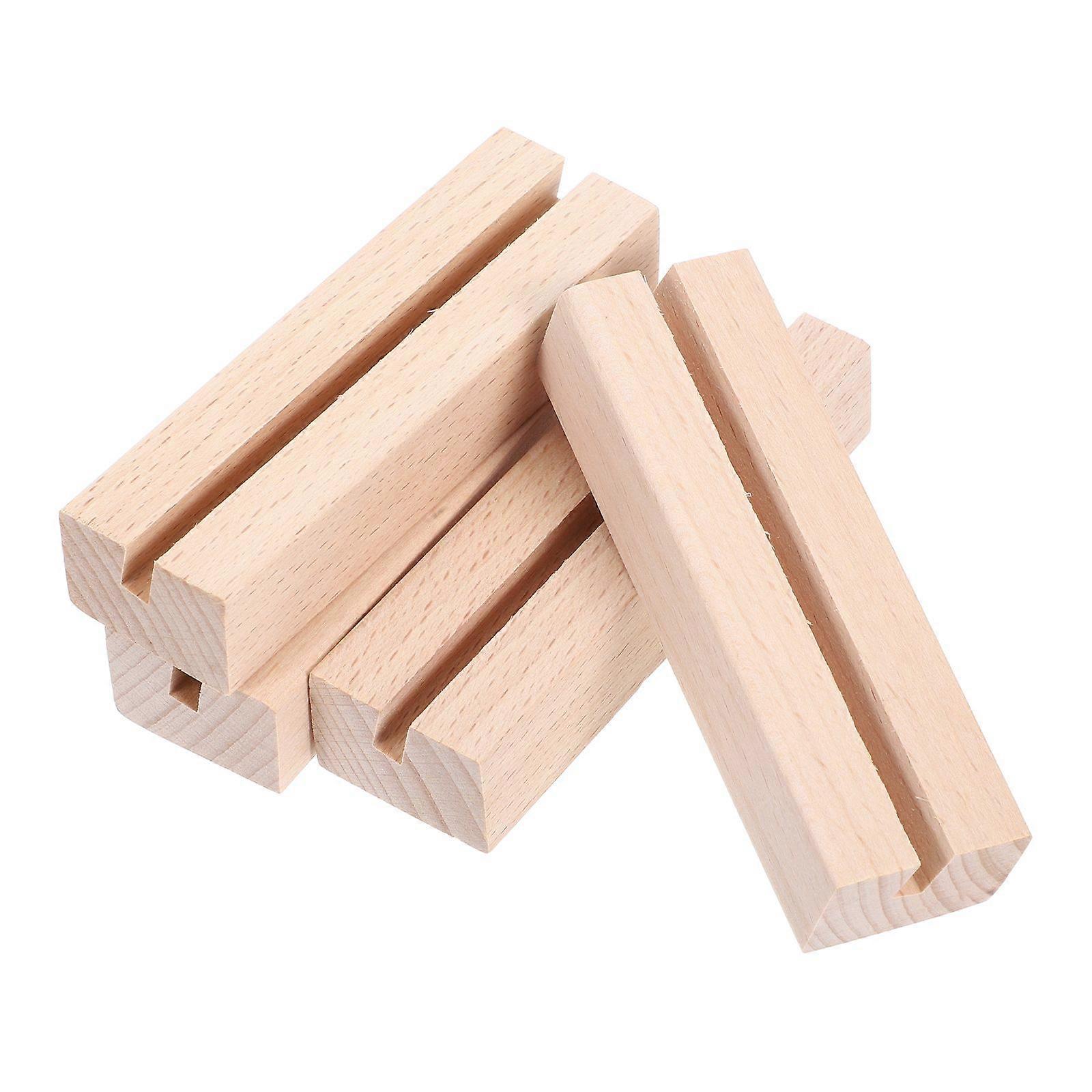 4pcs Wooden Card Holders For Table Wooden Table Number Holder Wooden Calendar Holder Tabletop Place Card Holders For Table