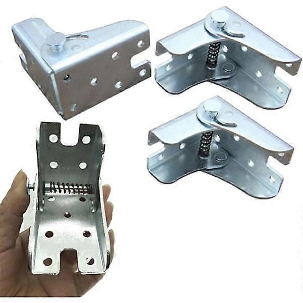 Self-Locking Folding Leg Brackets, Folding Workbench, Folding Kitchen Table (4 Silver)