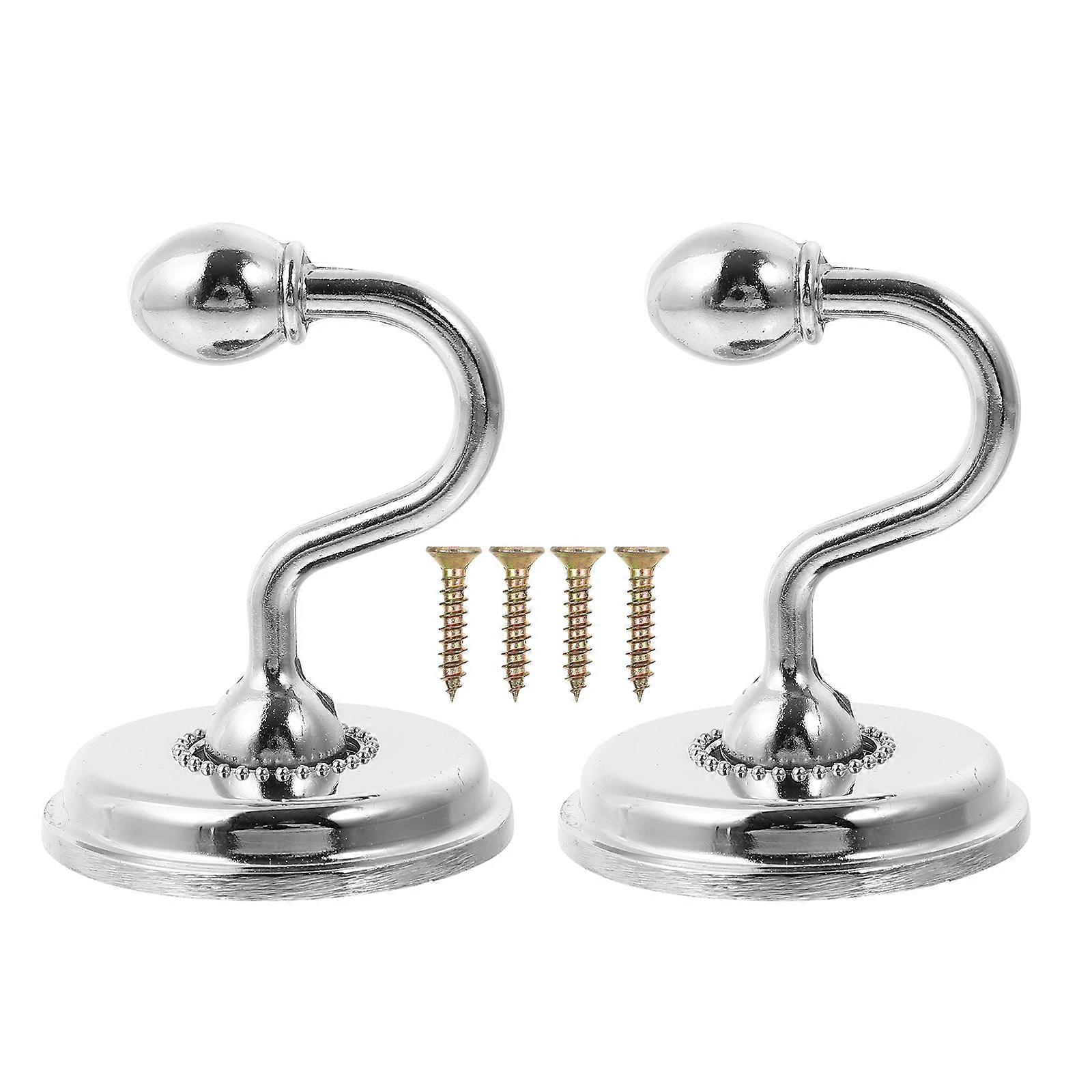 Wall Curtain Hooks 2Set Functional Zinc Alloy Curtain Accessories Suitable For Various Occasions Like Dressing Room And Changing Room