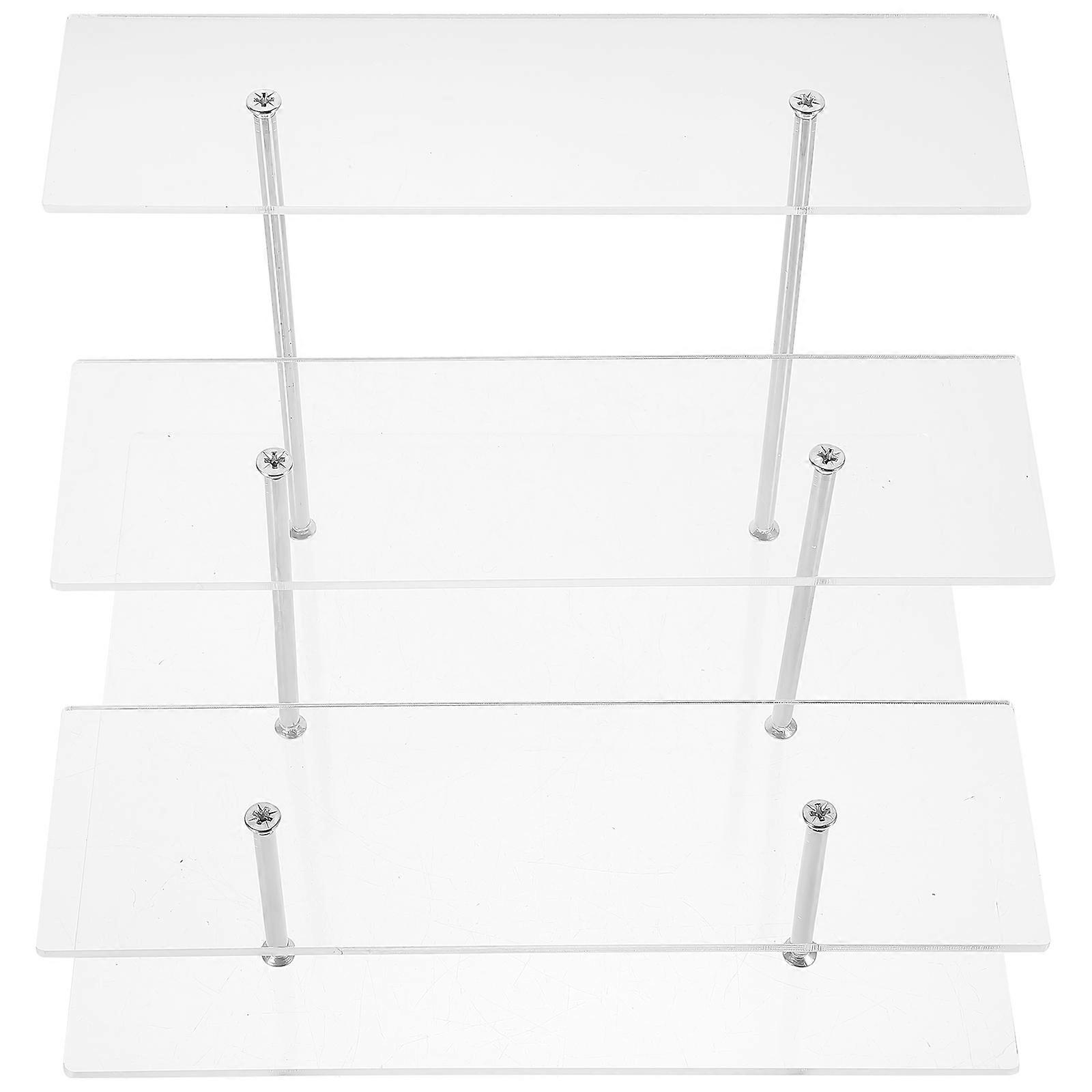 Multifunctional Figurine Storage Display Stand 3-Layer Rack For Cosmetics Transparent Acrylic Shelf 1Pack