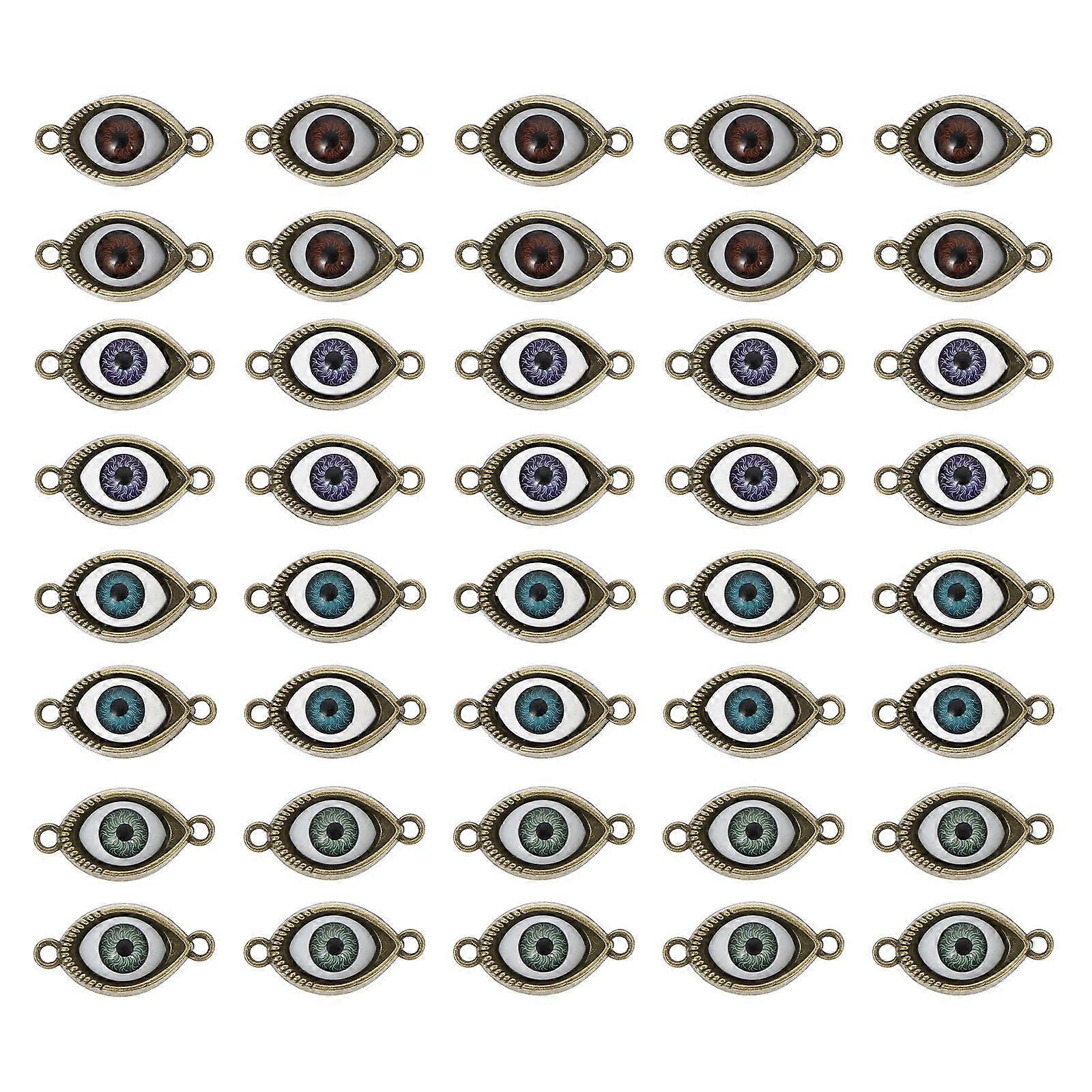 Bracelet Making Charms, Versatile Eye Shape Pieces with Dual Holes