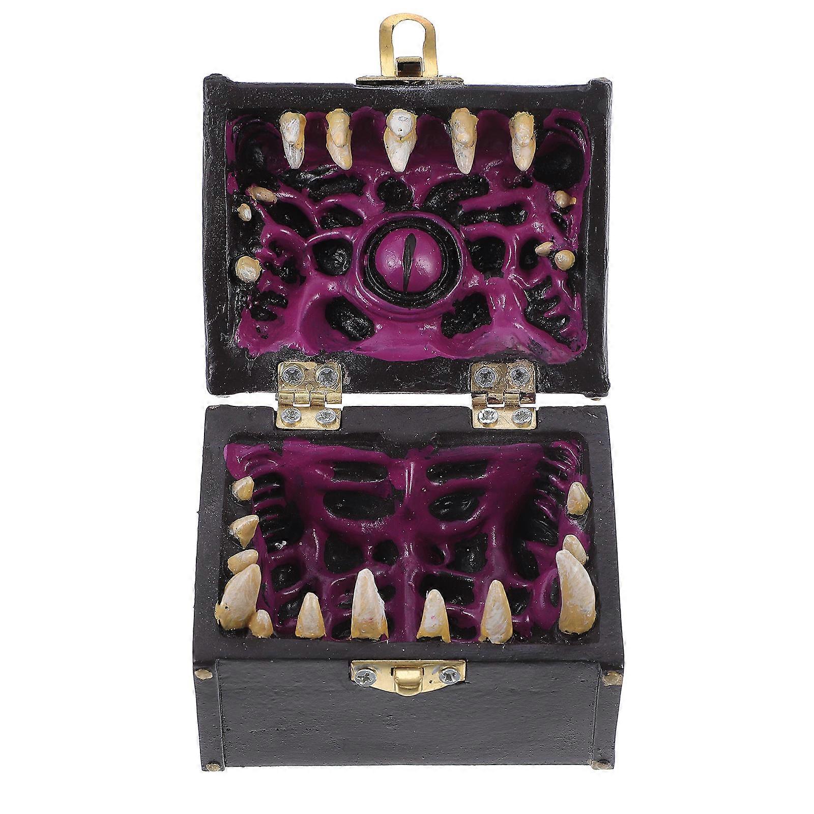 Scary Style Candy Box Resin Purple with Horrible Storage Container for Spooky Decor