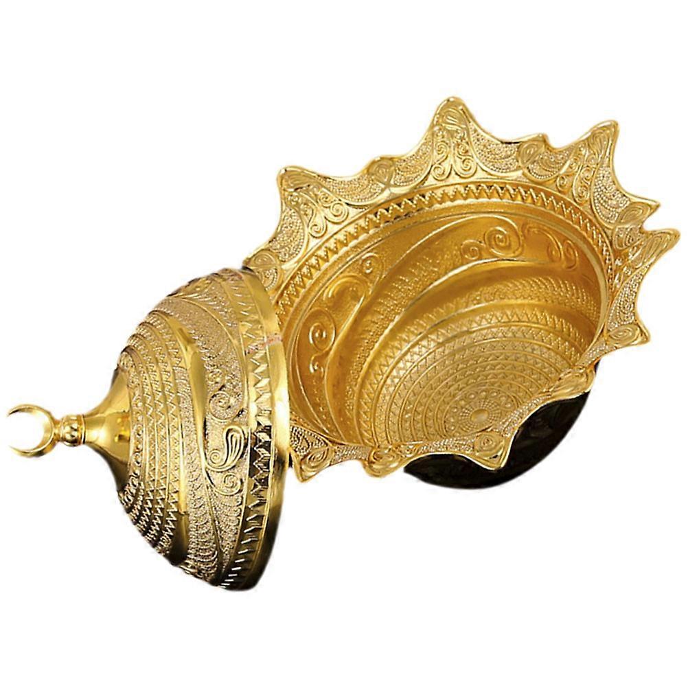 European Style Decorative Metal Storage Bowl with Lid – Lightweight, Reusable Container for Nuts, Sweets & Candy – Chic Home & Office Decor