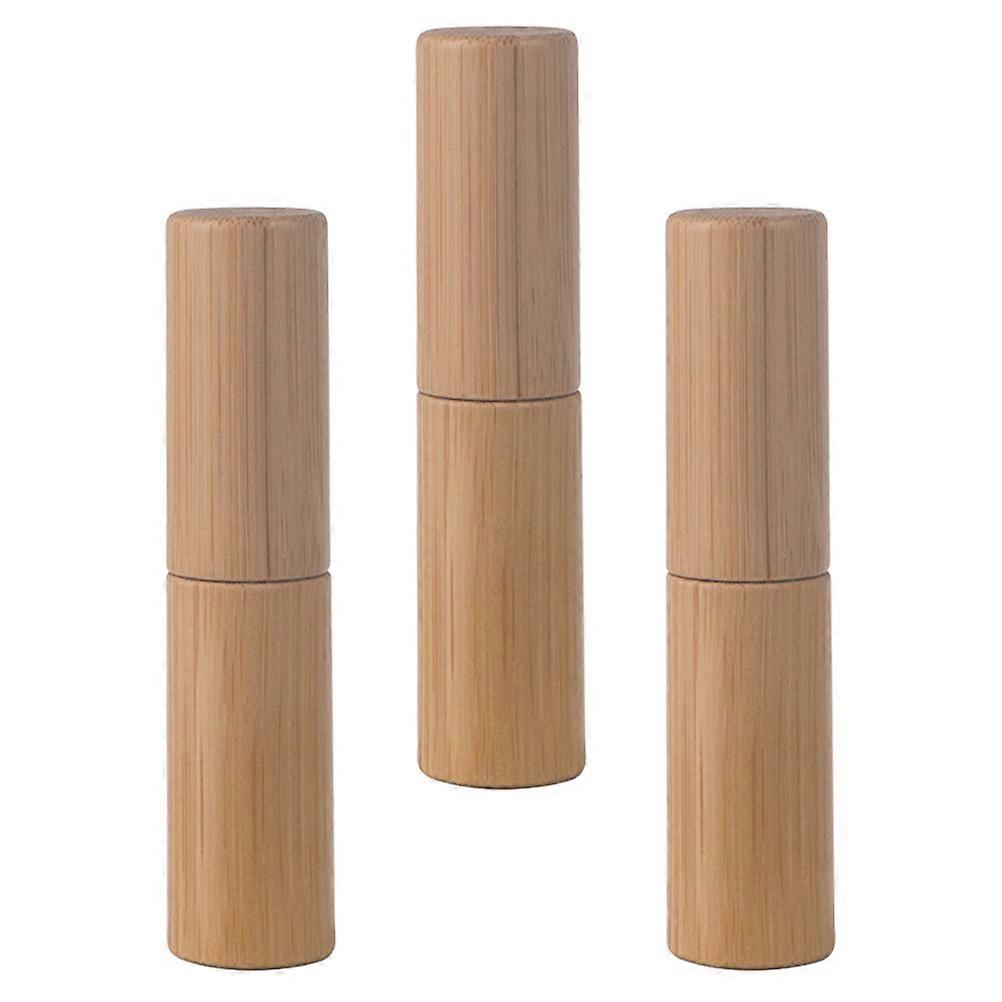 Bamboo Lipstick Holder Tube For DIY Projects Suitable For Girls Compact Size Fashionable Design 3Set