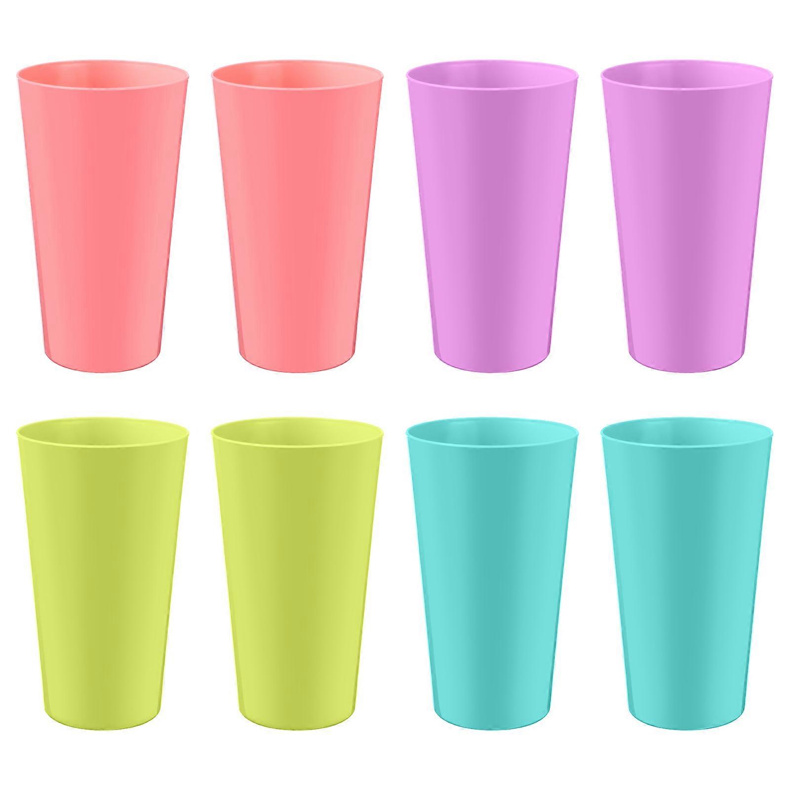 Reusable Drinking Cup 8Pcs Simple Design Reusable Tumblers Mixed Color Convenient To Use For Home