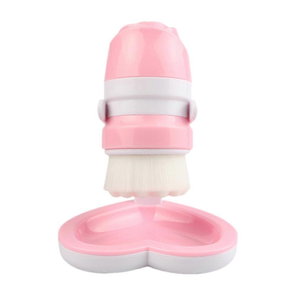 Double Headed Rose Facial Cleansing Brush for All Skin Types – Deep Cleaning Tool with Heart Shaped Stand, Lightweight, Portable for Home and Travel