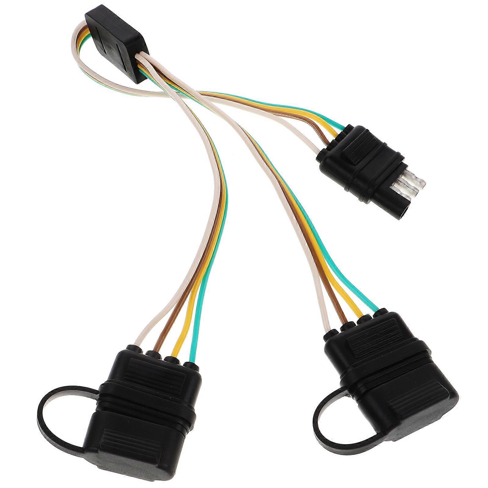Trailer Wiring 4 Pin Connector for Car Use Assorted Color Copper Rubber Nylon Durability Efficient