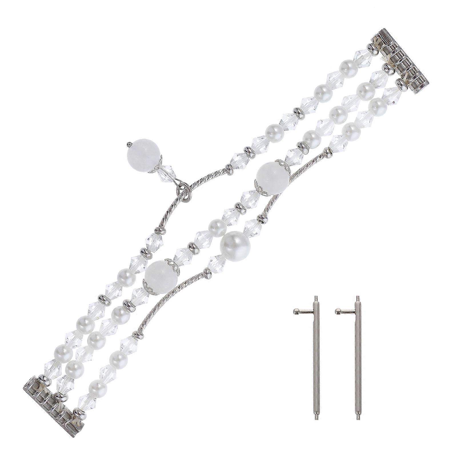 Agate Beaded Watch Strap White for Watch Easy to Adjust and Install 1pc