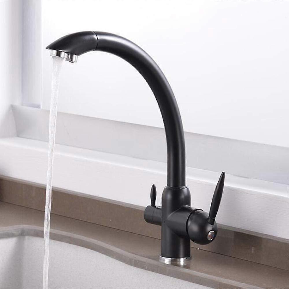 Brass Kitchen 3-Way Water Filter Faucet, Hot And Cold, Brushed Finish