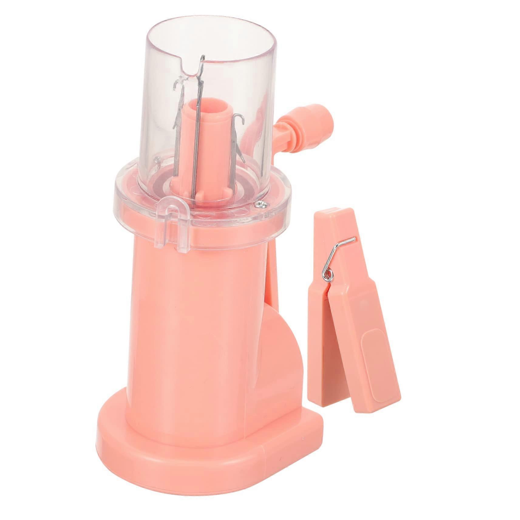 Rope Braiding Machine Automatic Yarn Winder for DIY Knitting Craft, ABS Pink, Ideal for Sweaters and Yarn Balls
