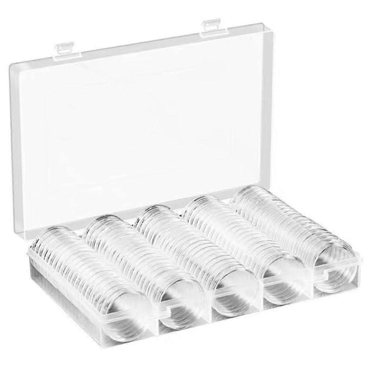100 Pieces Transparent Coin Capsules Storage for Coins and Medals, Organizer for Coin Collectors