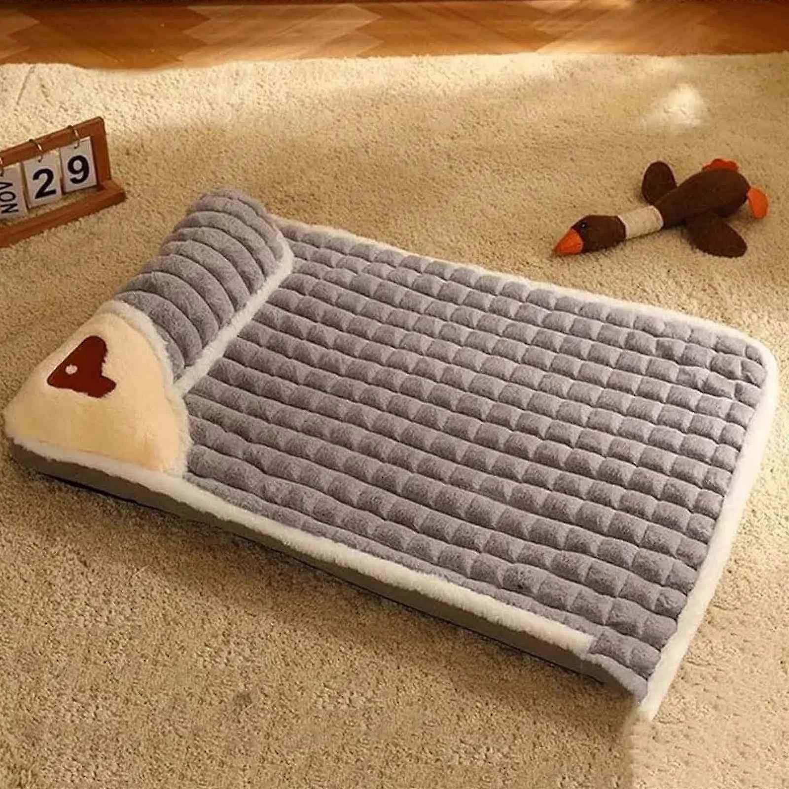 Orthopedic dog beds, soft plush with nonslip underside, removable cover, grey, 3XL
