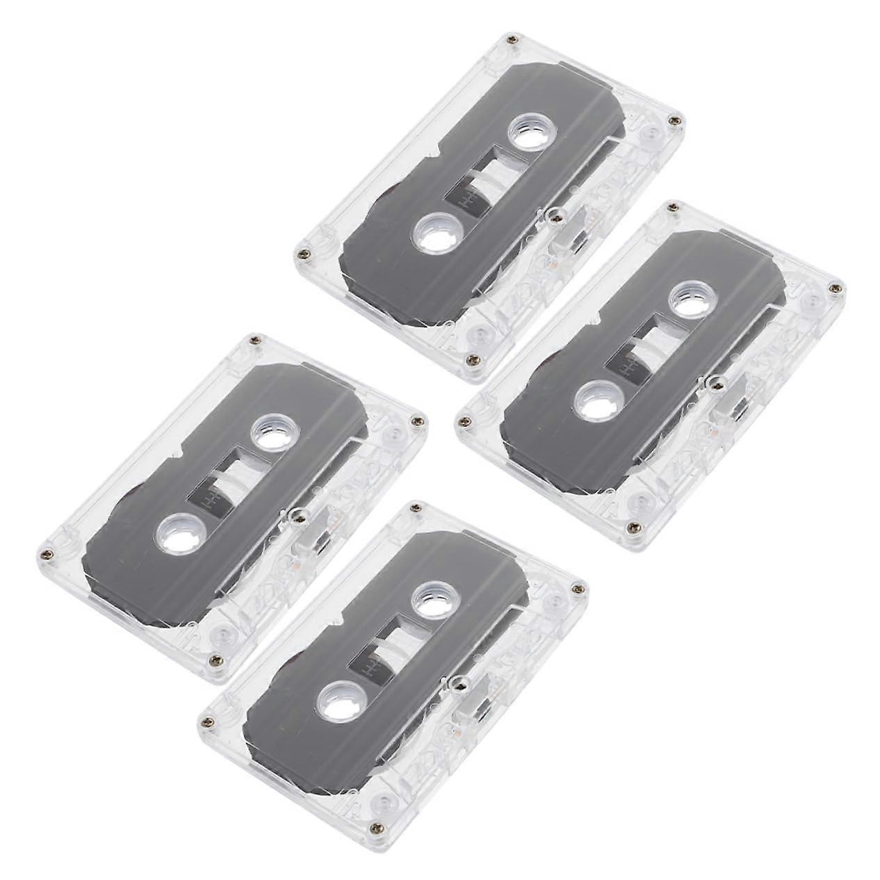 Empty Cassettes 4 Pack, Clear Plastic Tapes, High Transparency, Playable And Unplayed Audio Cassettes