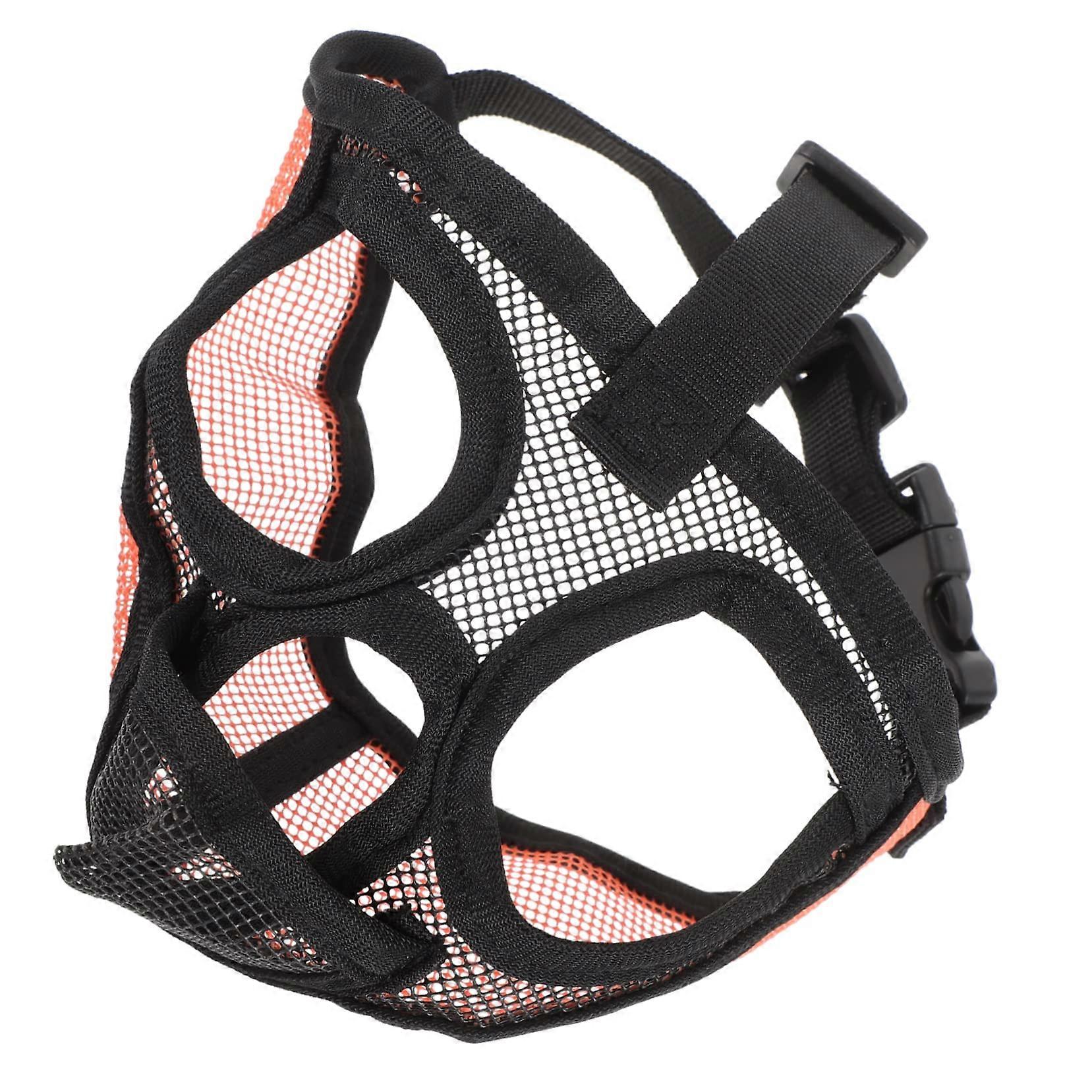 Dog Muzzle for Short-Nosed Breeds, Adjustable, Breathable, Durable Material, Orange, Ideal for Outdoor Training and Behavioral Control