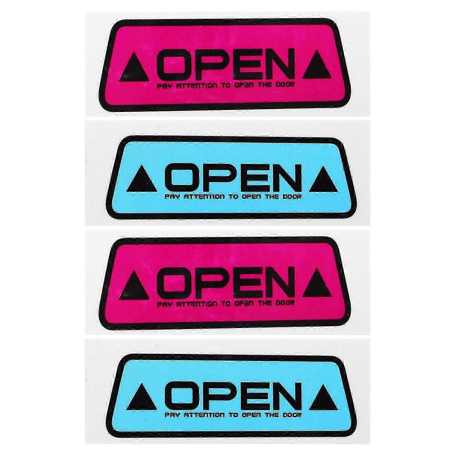 4 Sheets Car Door Open Stickers Reflective Decals For Car Reflective Car Door Open Warning Stickers Anti-collision Safety Decals For Vehicles