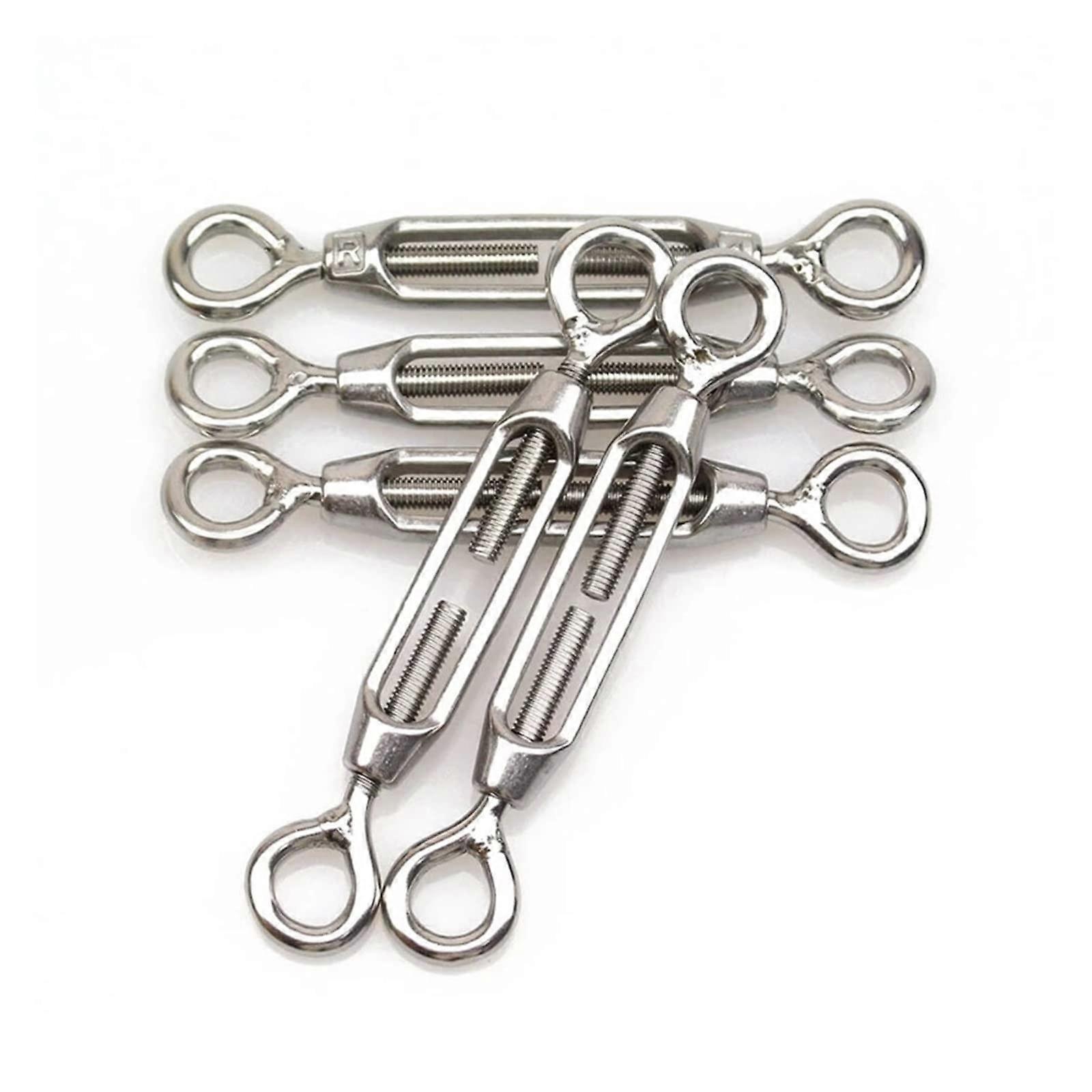 304 Stainless Steel Rope Tensioner Eye and Eye Style M4 Adjustable Wire Rope Thimble Spanner 5PCS Set