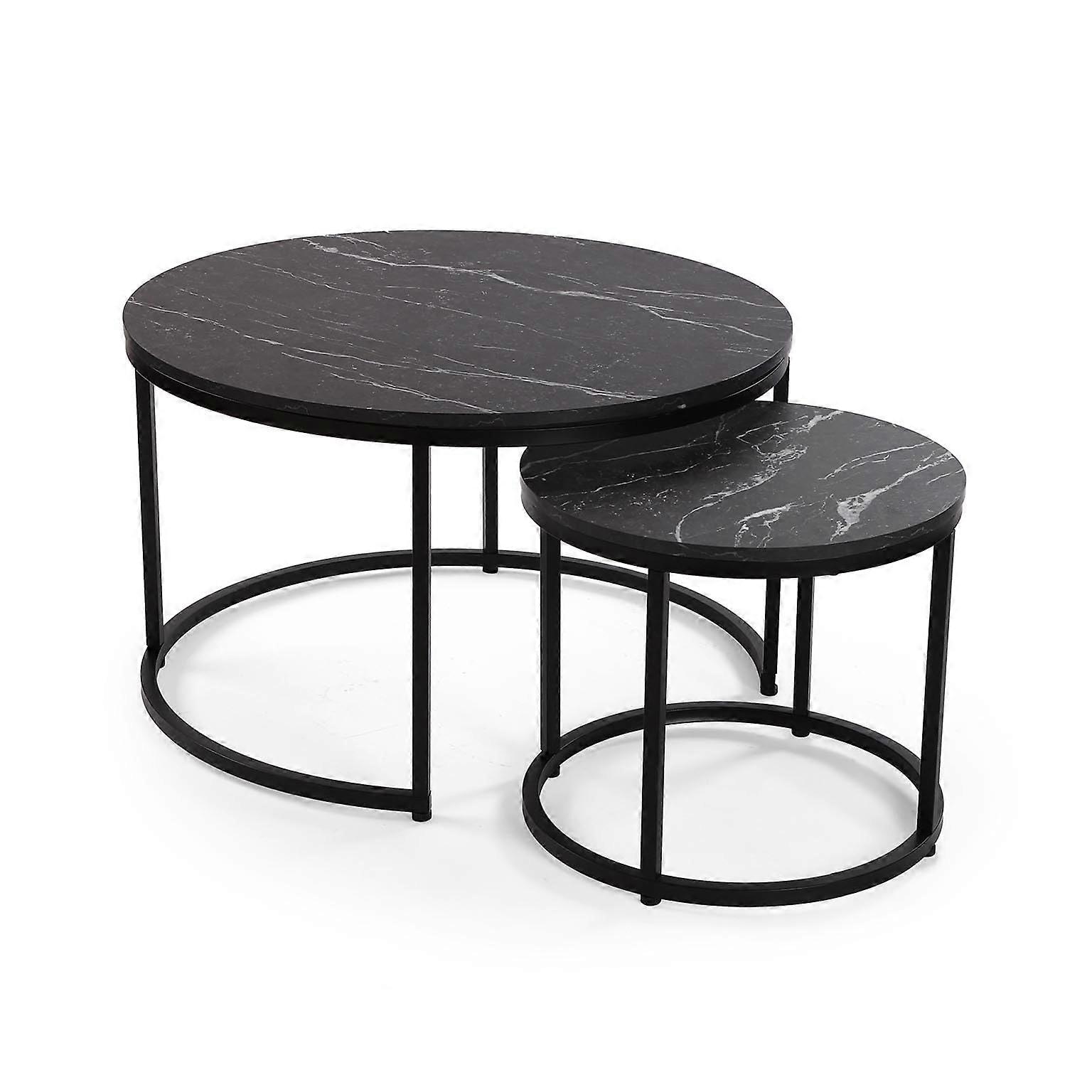 2 AUXILIARY TABLES AUREA MARBLE EFFECT
