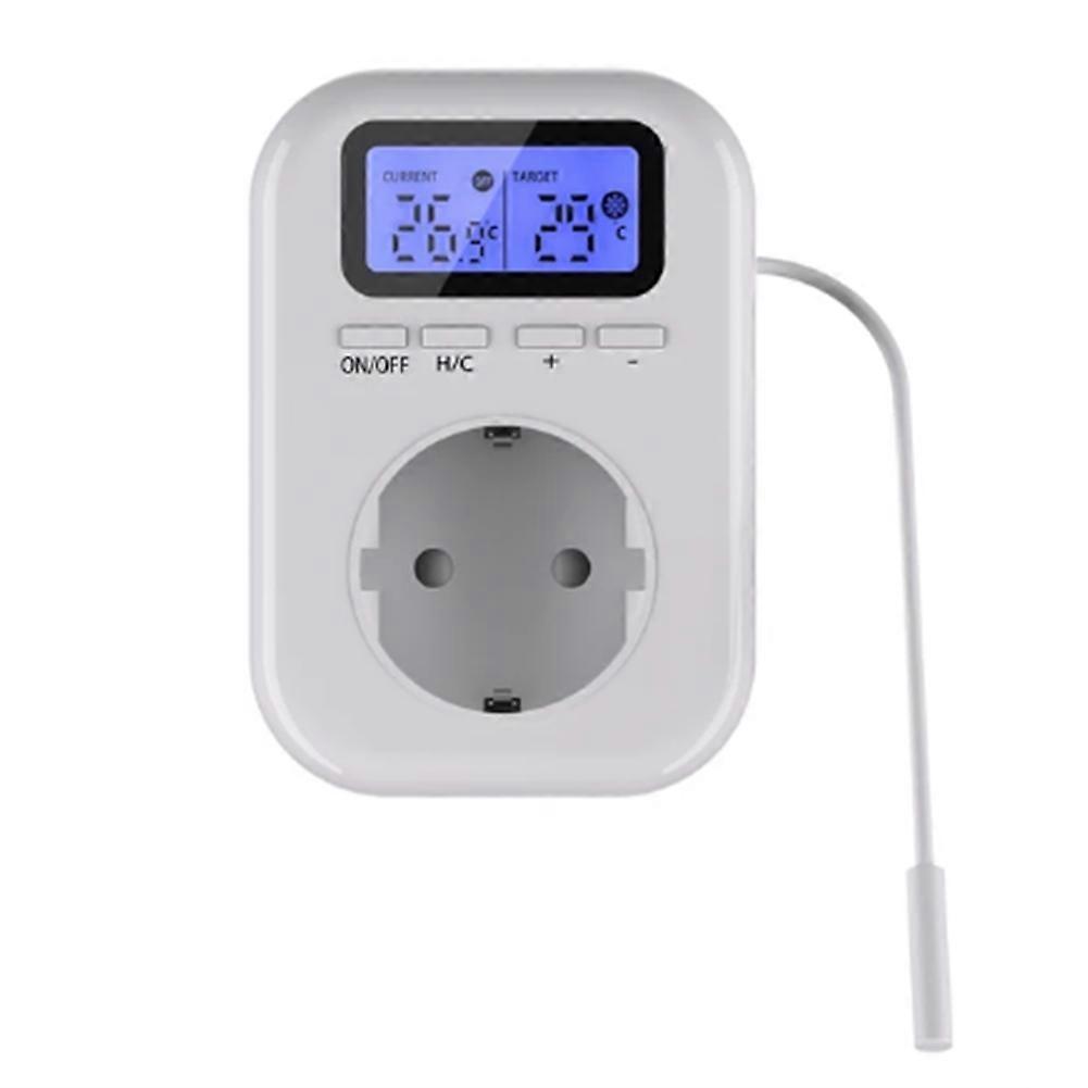 220V Temperature Controller Plug with Sensor, Digital Thermostat Plug ,Socket Thermostat Switch for Greenhouses EU Plug