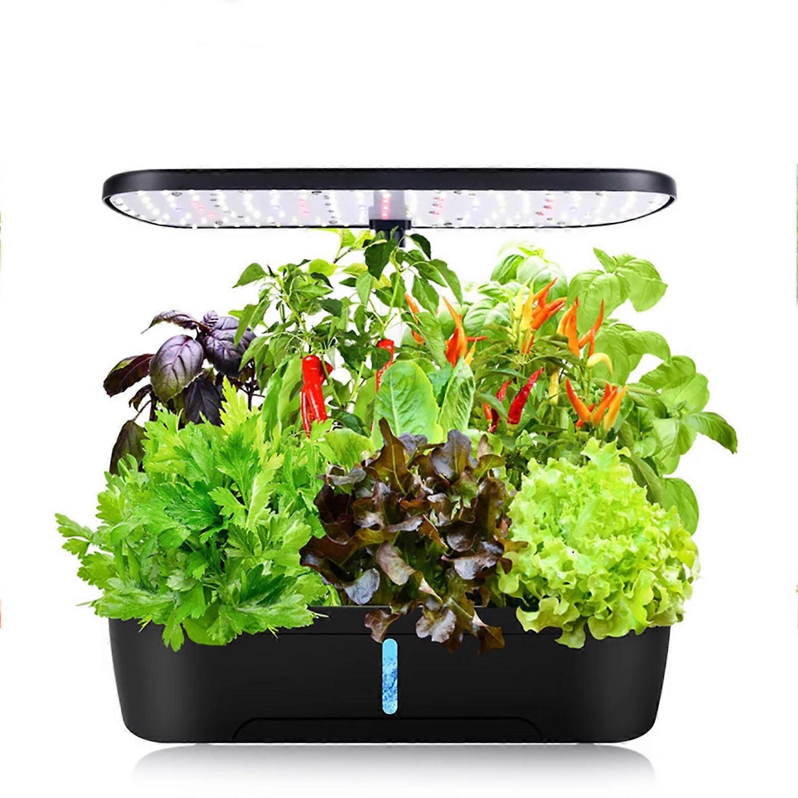 Hydroponics Garden 12-Pod Growing System With LED Grow Light And Automatic Timer Adjustable Home Kitchen Herb Garden Kit