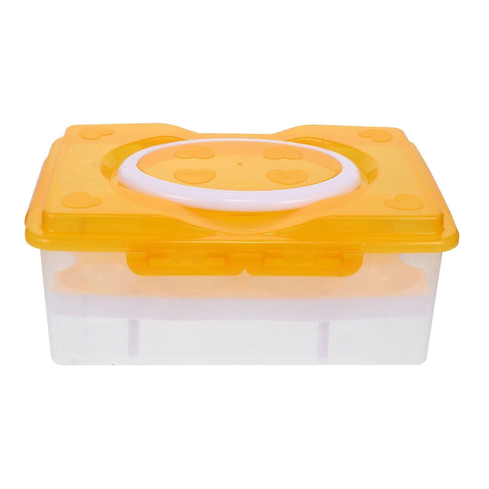 Reusable Egg Container Double-Layer Egg Tray Refrigerator Compatible Orange Pp for 1Pack