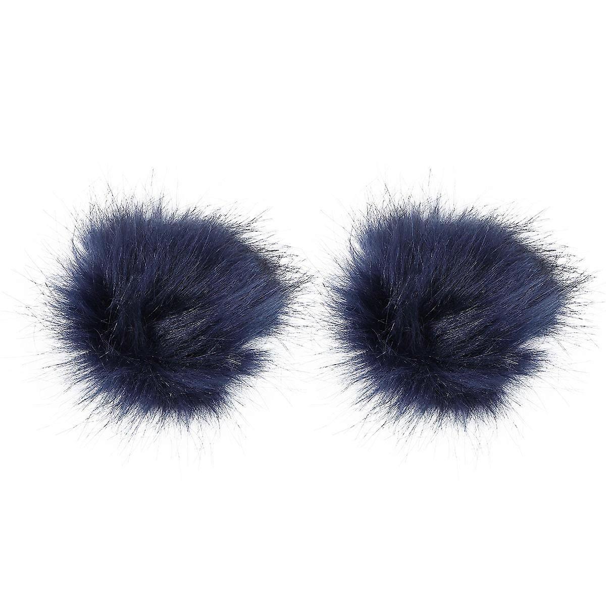Simulated Wool Ball Adornment for Decor 2Pcs Artificial Wool Ball Blue