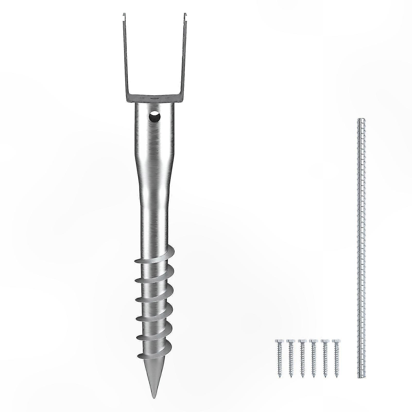 Ground Anchor Kit with Screw-in Posts, 6 Lag Bolts, and Rebar Included for Easy Installation