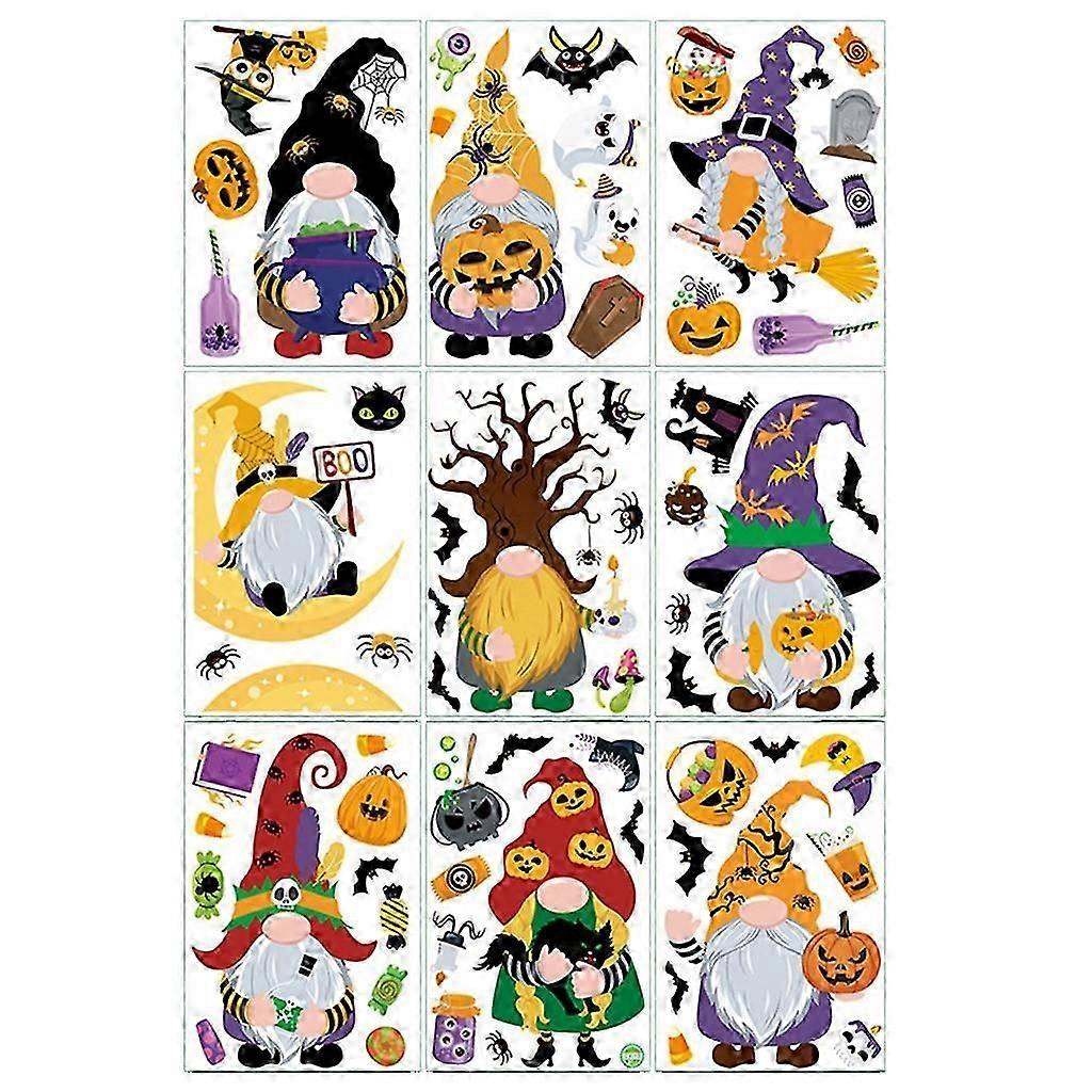 9 Sheets Halloween Window Clings Static Window Decals for Glass Window Wall Car
