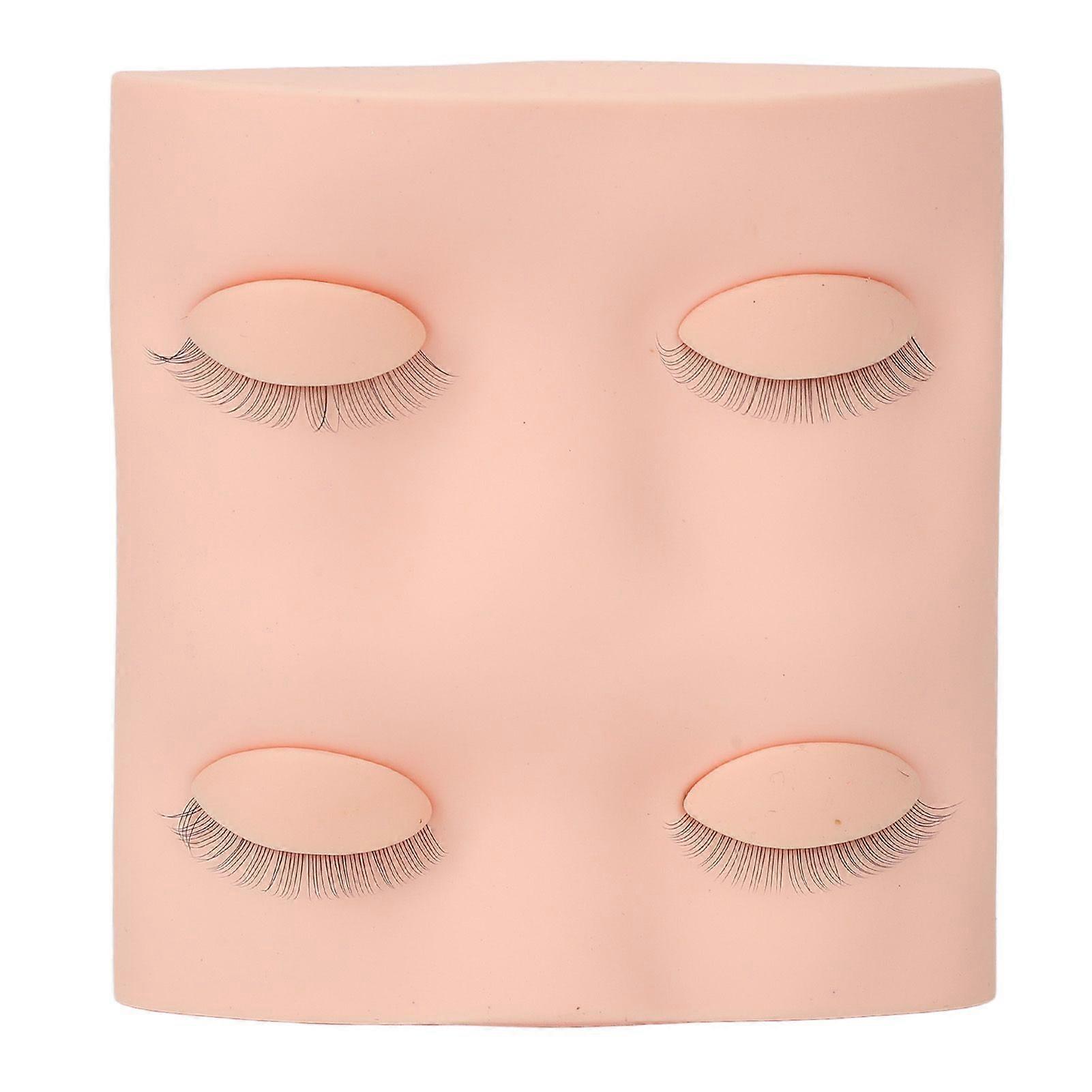 False Eyelashes Extension Practice Mannequin Head with Removable Eyelids for Makeup Training Pink