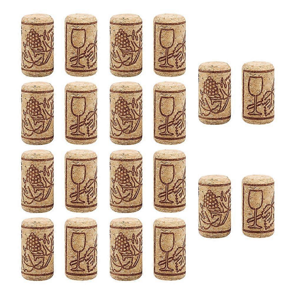 40Pcs Cork Wine Stoppers Beverage Bottle Stoppers with Patterns (Assorted Color)