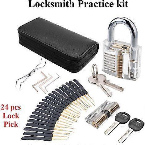 1 Set Unlocking Lock Pick Training Transparent Practice Lock Opener Locksmith