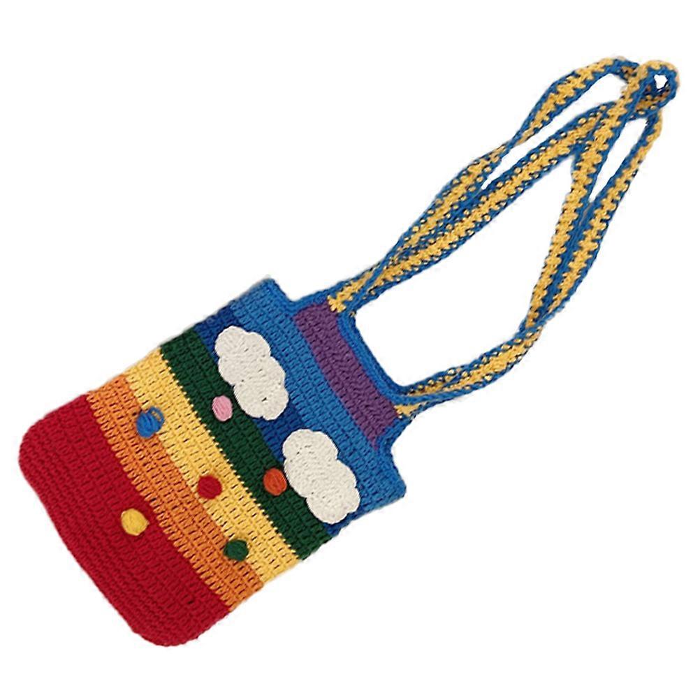 Lovely Knitted Bag Wool Messenger Bag for Everyday Use Multi Color Storage for Keys and Wallets 1Set