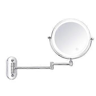 LED Beauty Mirror wandgemonteerde make-up spiegel vergrootglas gezicht vergrootglas (zilver)