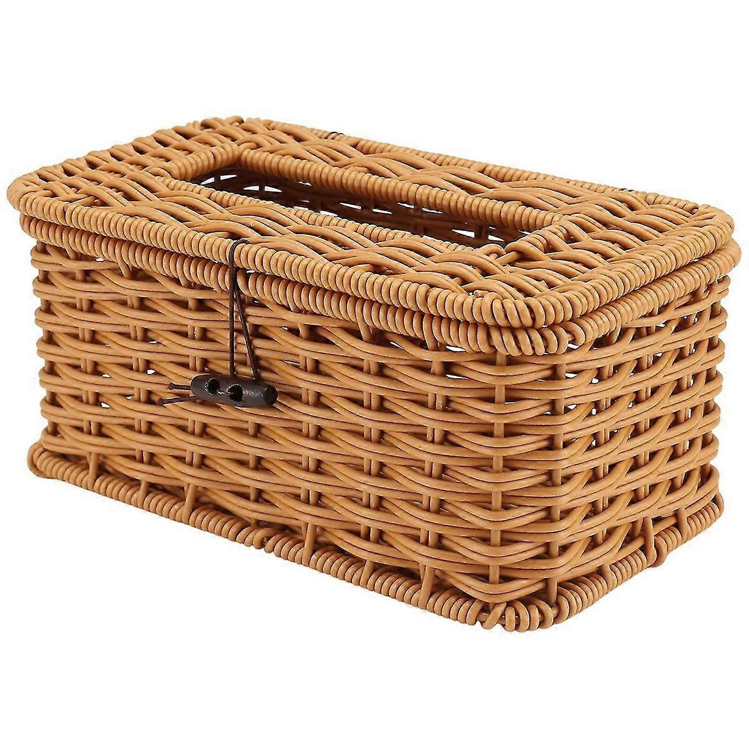 Rattan Rectangular Tissue Box Cover - Boho Decorative