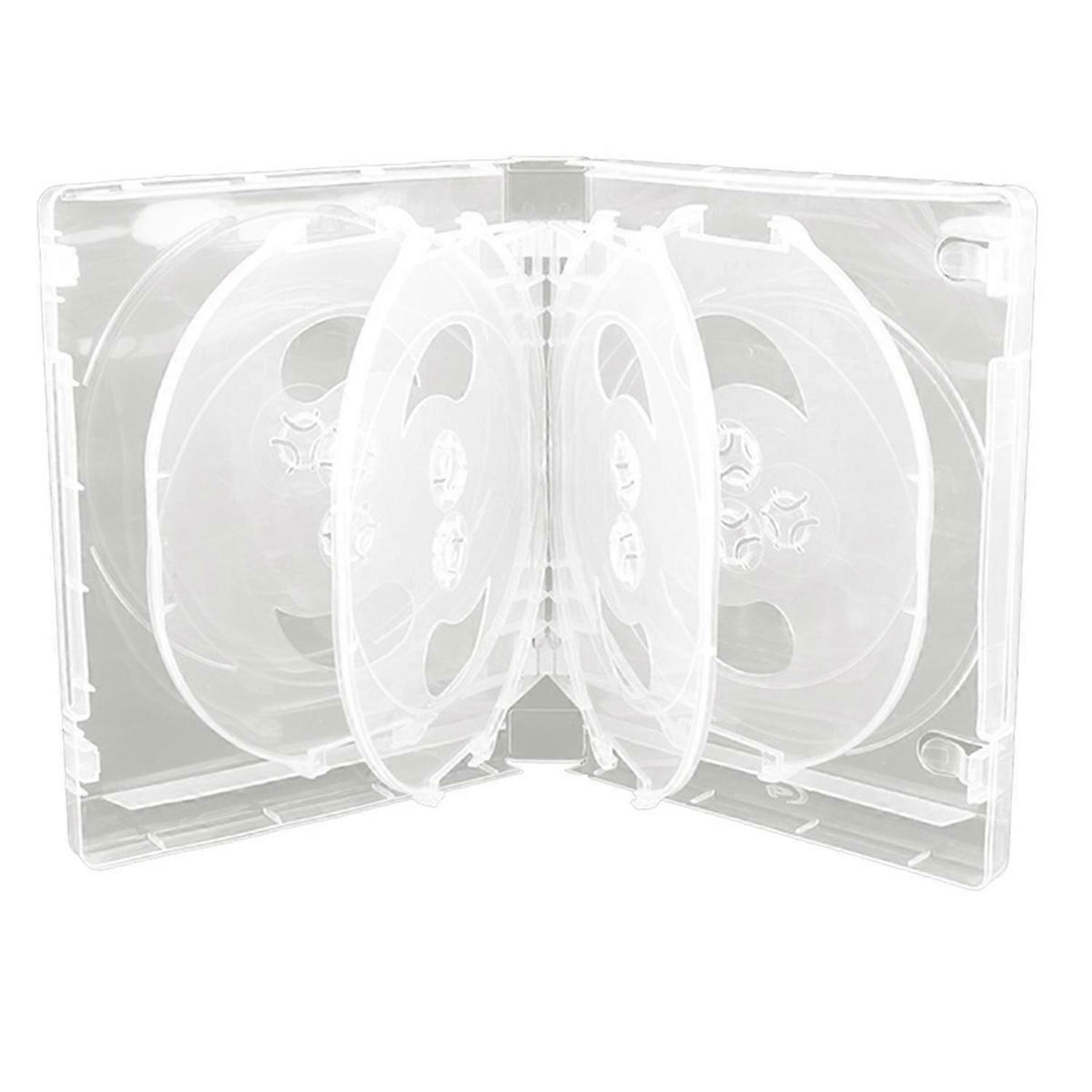 CD Storage Box 10-Piece Pack CD Case Plastic Double-Sided CD,White