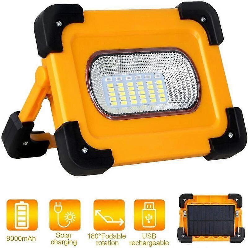 Rechargeable LED Floodlight 9000mAh Battery, T-SUN 60W Work Light with Solar