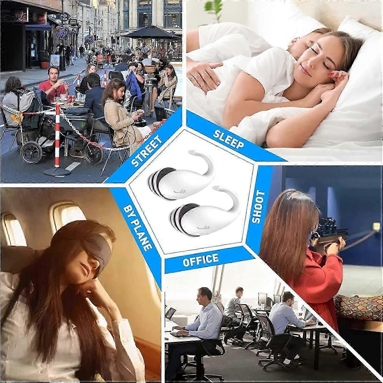 Sleeping Noise Canceling Earplugs - Noise Canceling Silicone Earplugs Soundproof Sleep Super Soft Sleeping Earplugs (White), 3 Boxes