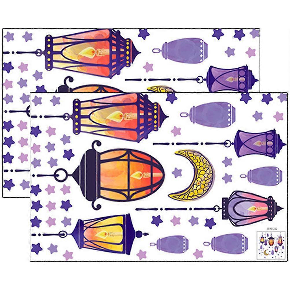 Wall Decals Moon Star Lantern Sticker for Bedroom Decor 2 Sheets PVC