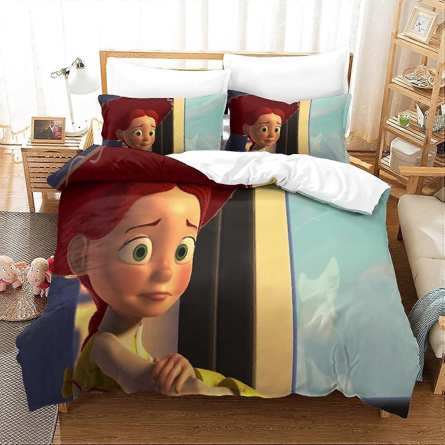 Zestawy pościeli Pojedynczy rozmiar pościeli Toy Story Drukowana poszwa na kołdrę Miękka hipoalergiczna poszewka na kołdrę z mikrofibry z poszewką na poduszkę z zamknięciem Zipeer dla w K