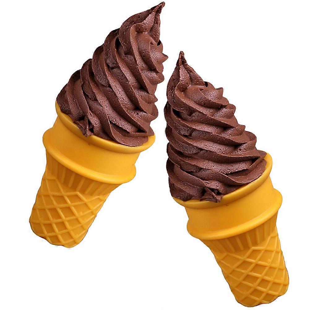 Simulated Ice Cream Ice Cream Cone Children Toys Pvc Coffee Material for Home Decoration 2Pack