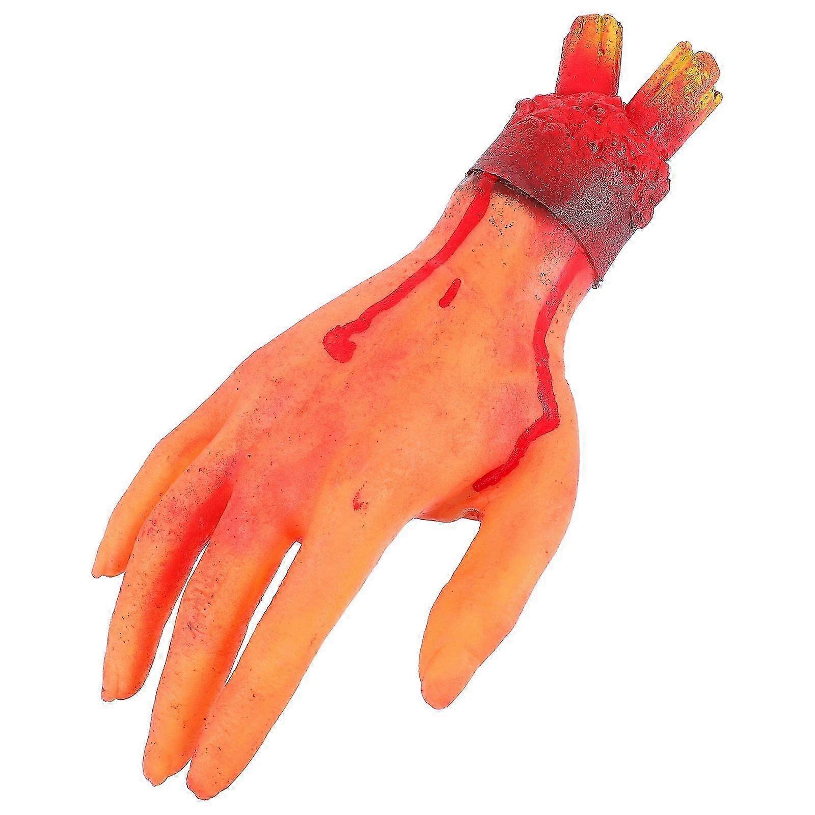 Party Halloween Decorations Simulated Hand Shaped Halloween Party Props Assorted Color Rubber Material Designed for 1Pack