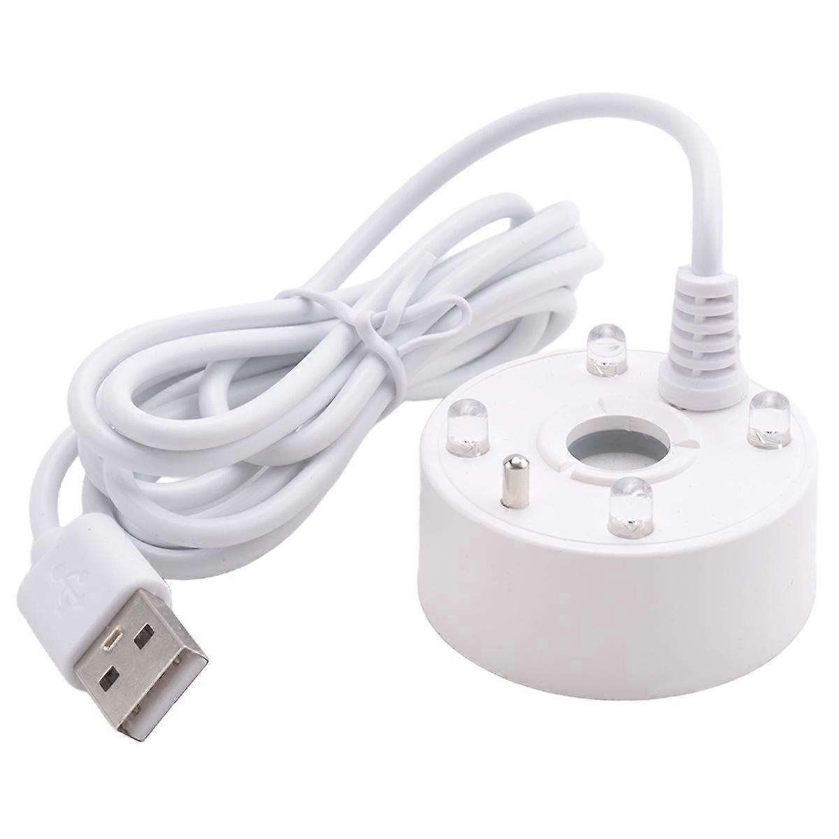 Mist Maker, USB Port 4 Color LED Lights Mini Mister Fog Machine,White