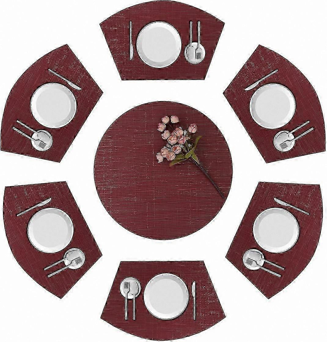7-Piece Round Placemat Set for Dining Table Use