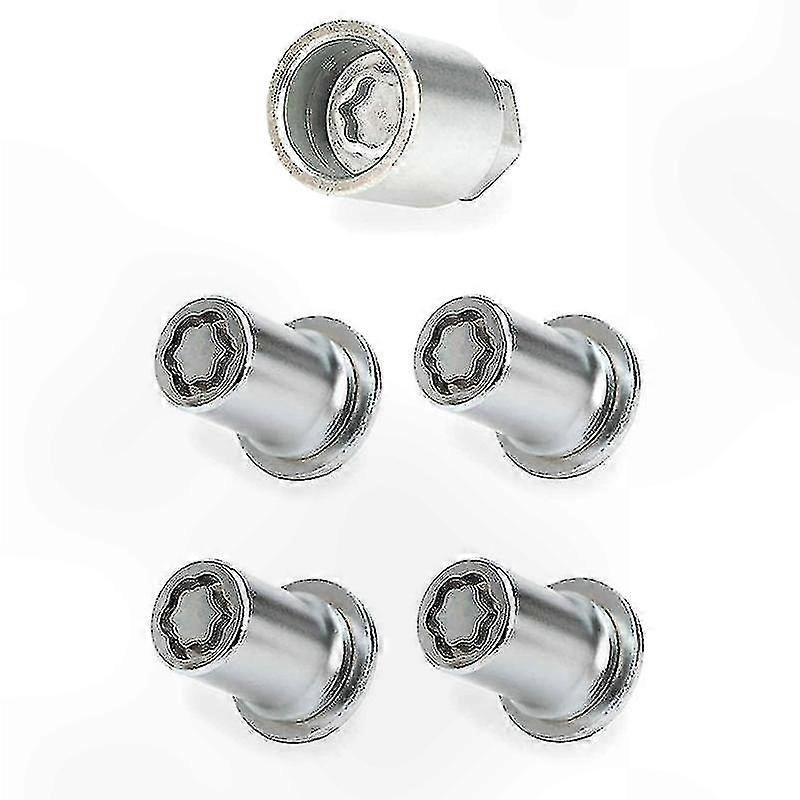 Wheel Lock Nut Set, 5pc Anti-Theft Lug Nuts for Cars, Compatible with Multiple Vehicle Types