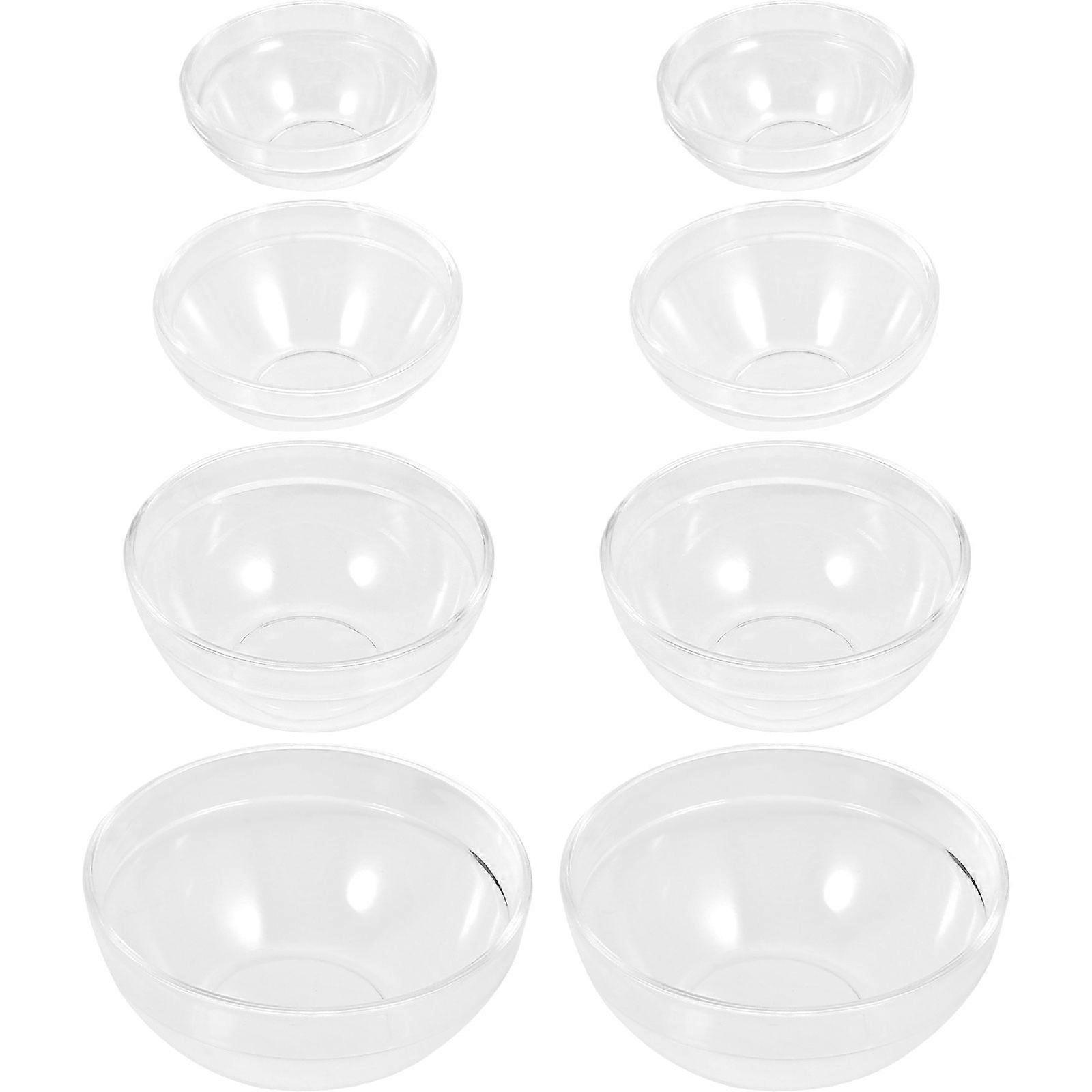 8 قطع وعاء زيت من الأكريليك العطري لصالون التجميل وعاء بلاستيكي شفاف لتدليك الزيت (أبيض)