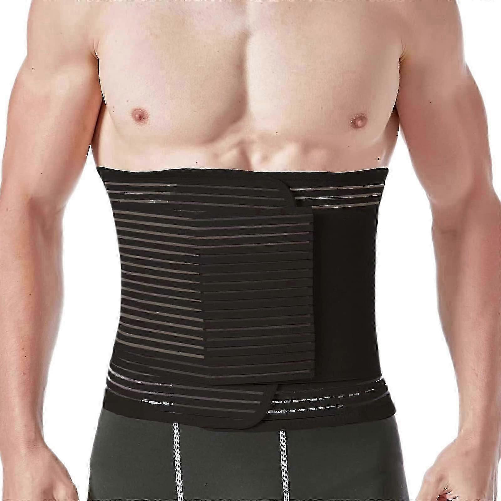 رابط البطن للتعافي بعد الجراحة والولادة ، حزام دعم فتق البطن للنساء والرجال (أسود ، كبير) - جيد